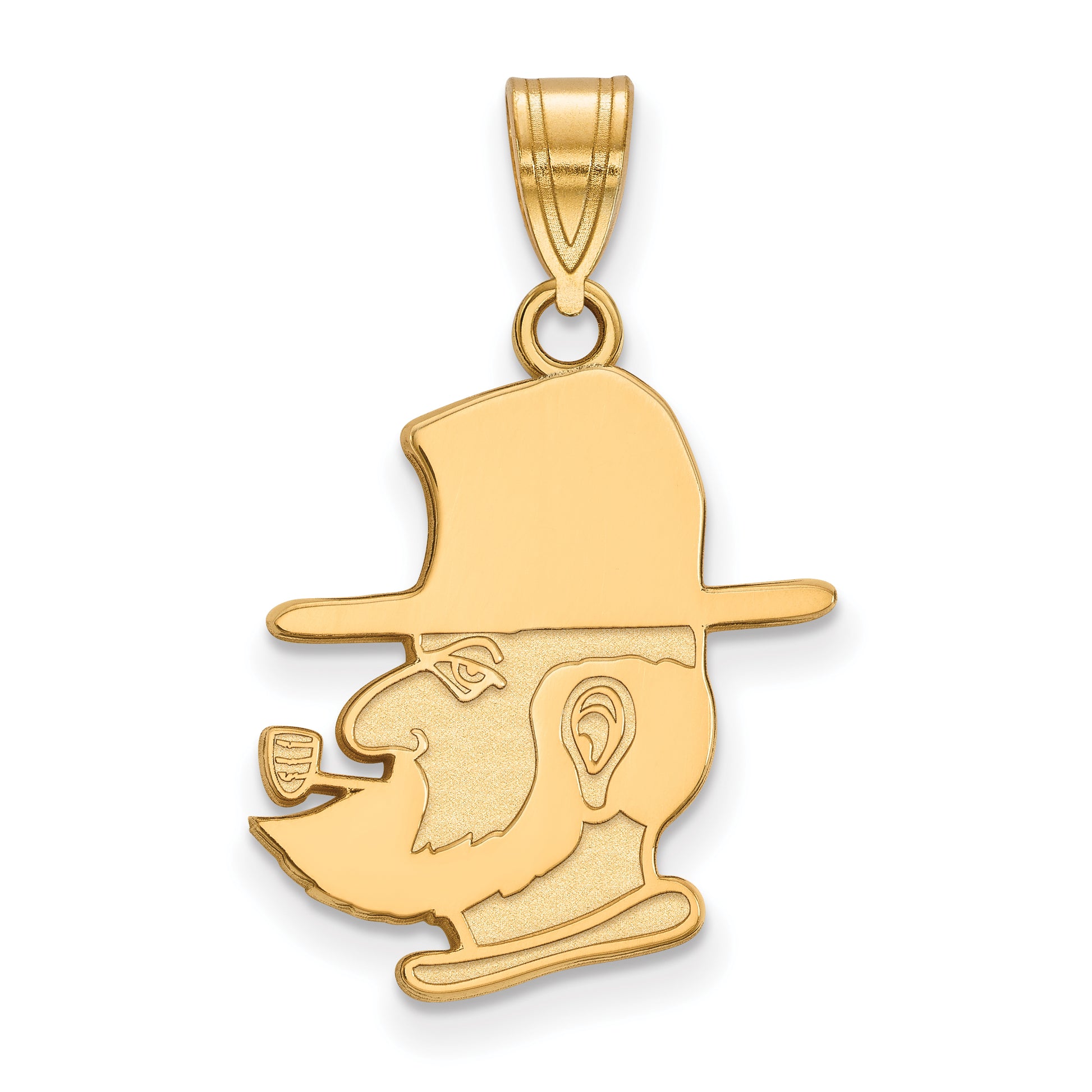 14K Yellow Gold Logoart Appalachian State University Mountaineer Large Pendant