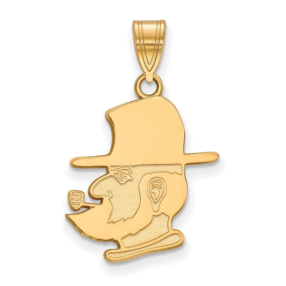 Gold Plated Sterling Silver Logoart Appalachian State University Mountaineer Large Pendant