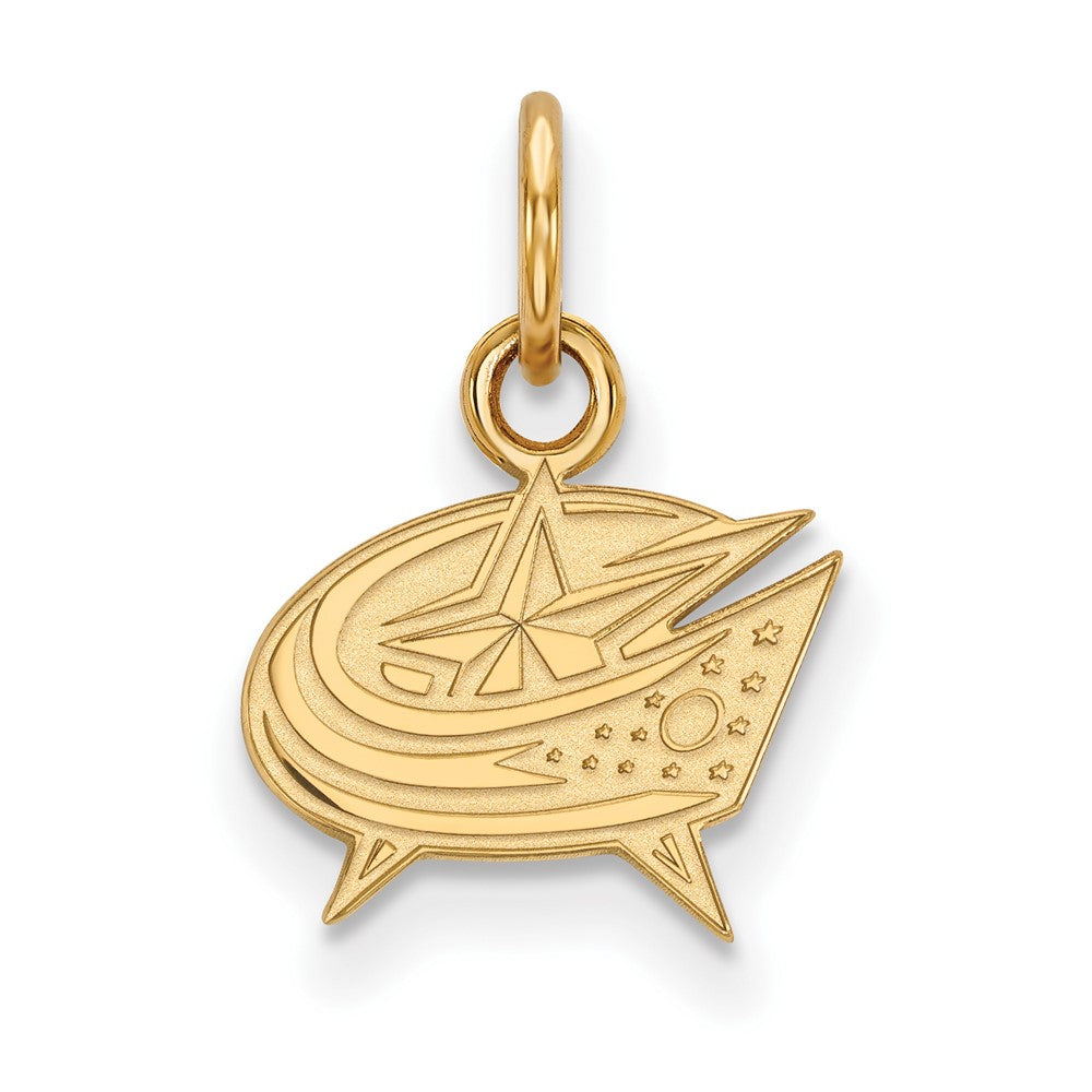 Gold Plated Sterling Silver Nhl Logoart Columbus Blue Jackets Extra Small Pendant