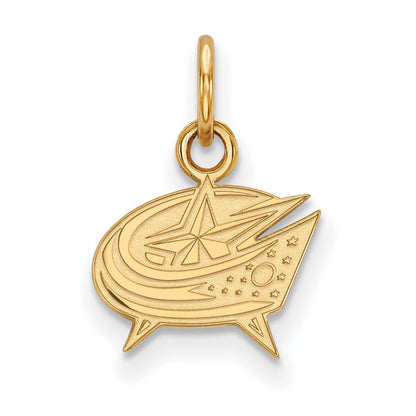 Gold Plated Sterling Silver Nhl Logoart Columbus Blue Jackets Extra Small Pendant