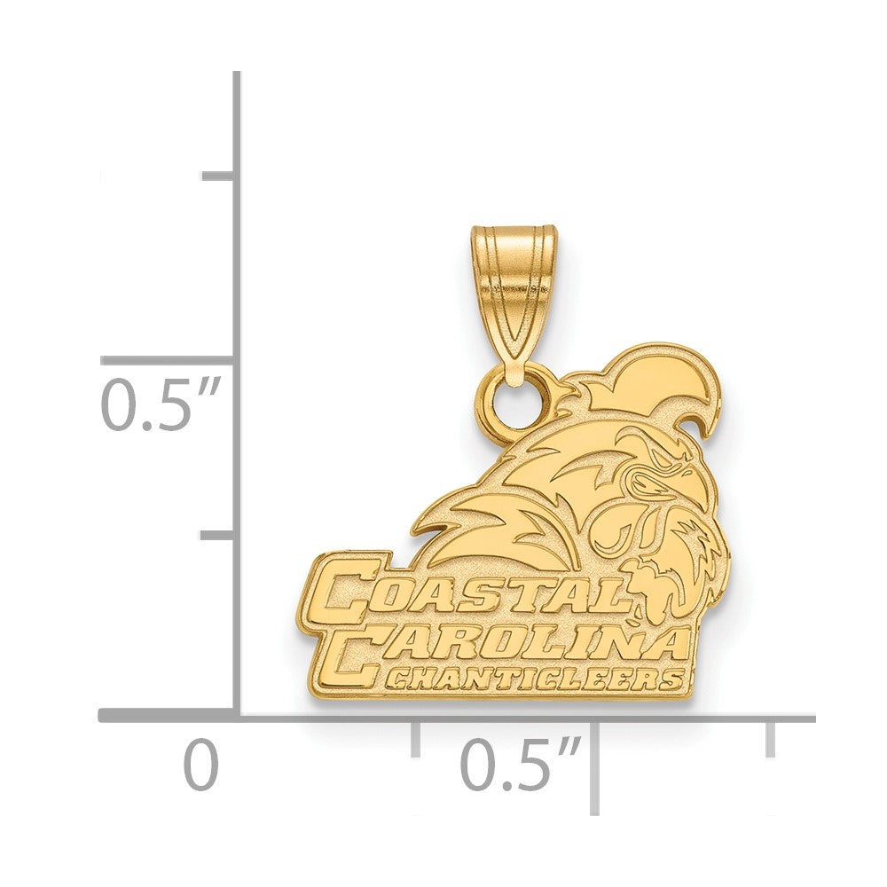 14K Yellow Gold Logoart Coastal Carolina University Chanticleers Small Pendant