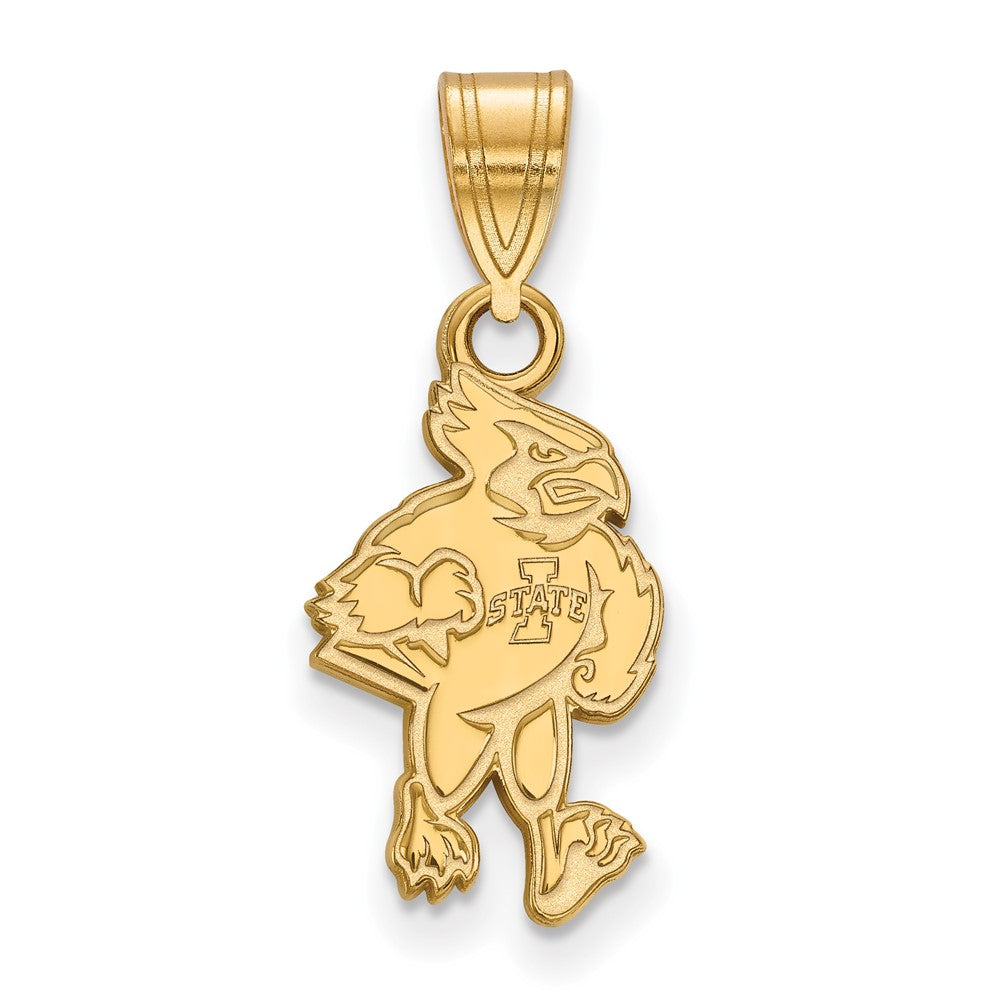 Gold Plated Sterling Silver Logoart Iowa State University Cardinal Medium Pendant