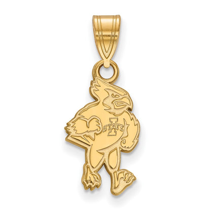 Gold Plated Sterling Silver Logoart Iowa State University Cardinal Medium Pendant