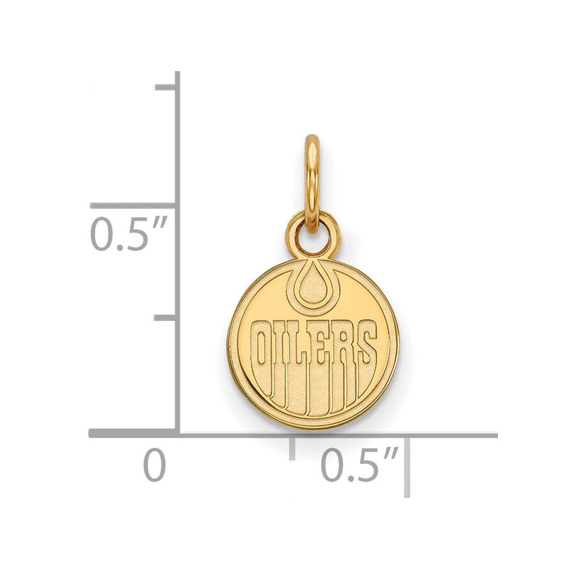 Gold Plated Sterling Silver Nhl Logoart Edmonton Oilers Extra Small Pendant
