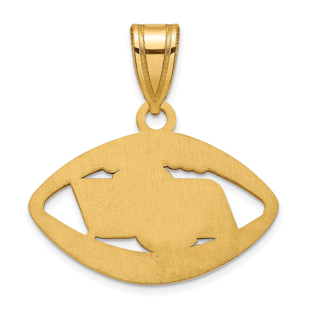 Gold Plated Sterling Silver Logoart Oklahoma State University O S U Football Pendant