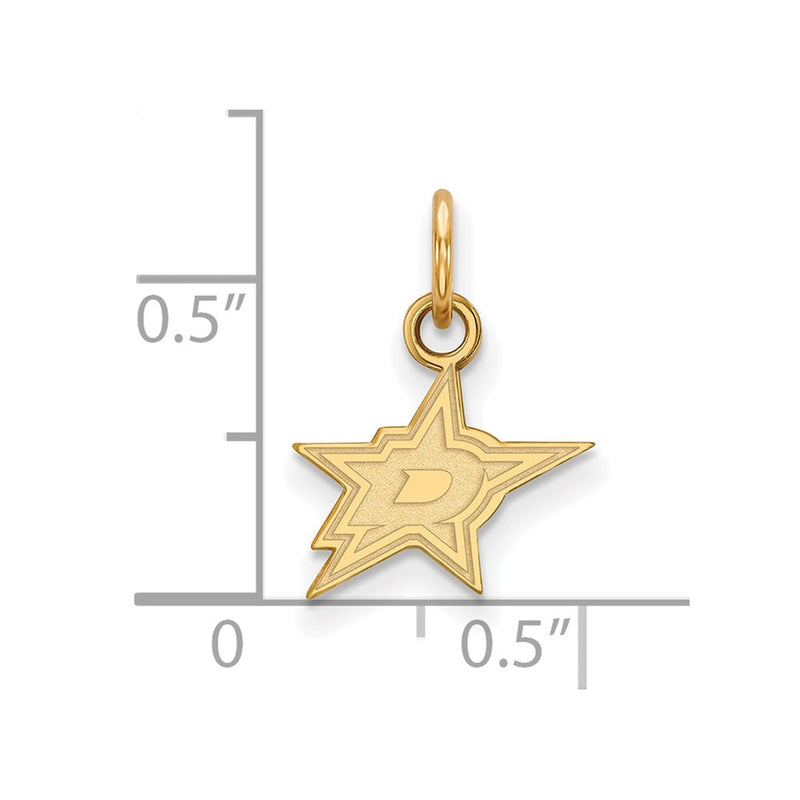 Gold Plated Sterling Silver Nhl Logoart Dallas Stars Extra Small Pendant