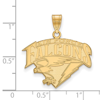 Gold Plated Sterling Silver Logoart United States Air Force Academy Falcons Large Pendant