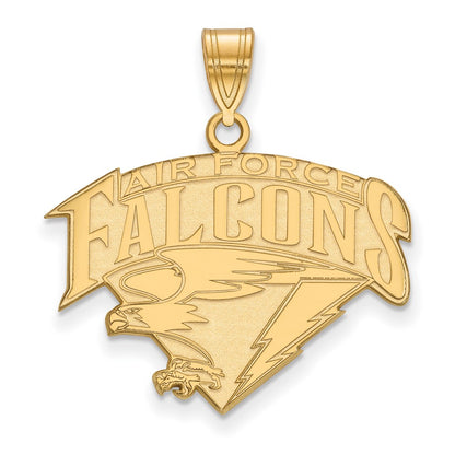 14K Yellow Gold Logoart United States Air Force Academy Falcons Large Pendant
