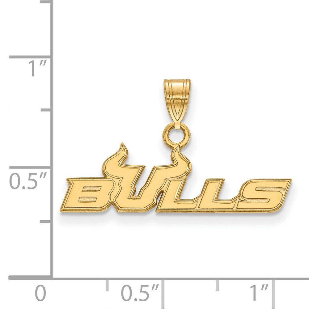 Gold Plated Sterling Silver Logoart University Of South Florida Bulls Small Pendant
