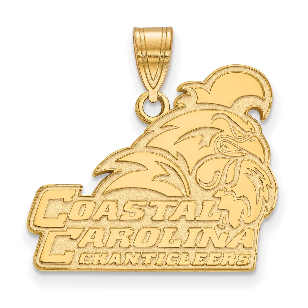 14K Yellow Gold Logoart Coastal Carolina University Chanticleers Large Pendant