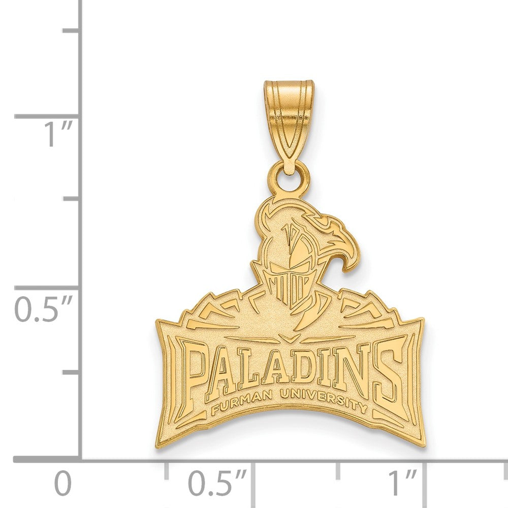 Gold Plated Sterling Silver Logoart Furman University Paladins Large Pendant