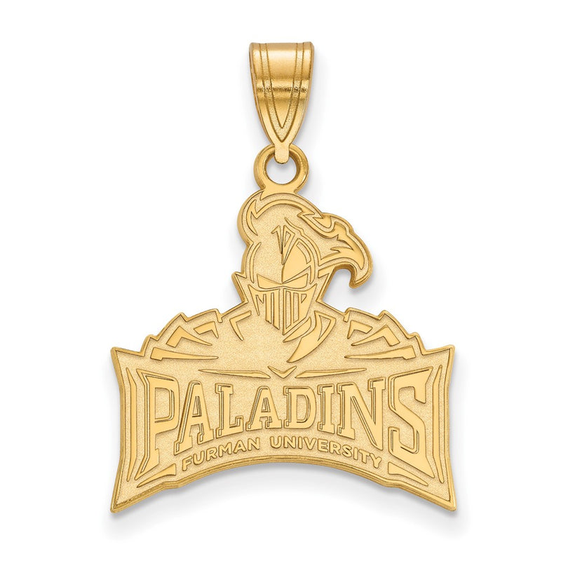 Gold Plated Sterling Silver Logoart Furman University Paladins Large Pendant