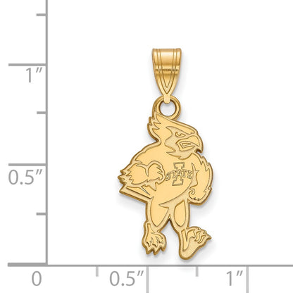10K Yellow Gold Logoart Iowa State University Cardinal Large Pendant