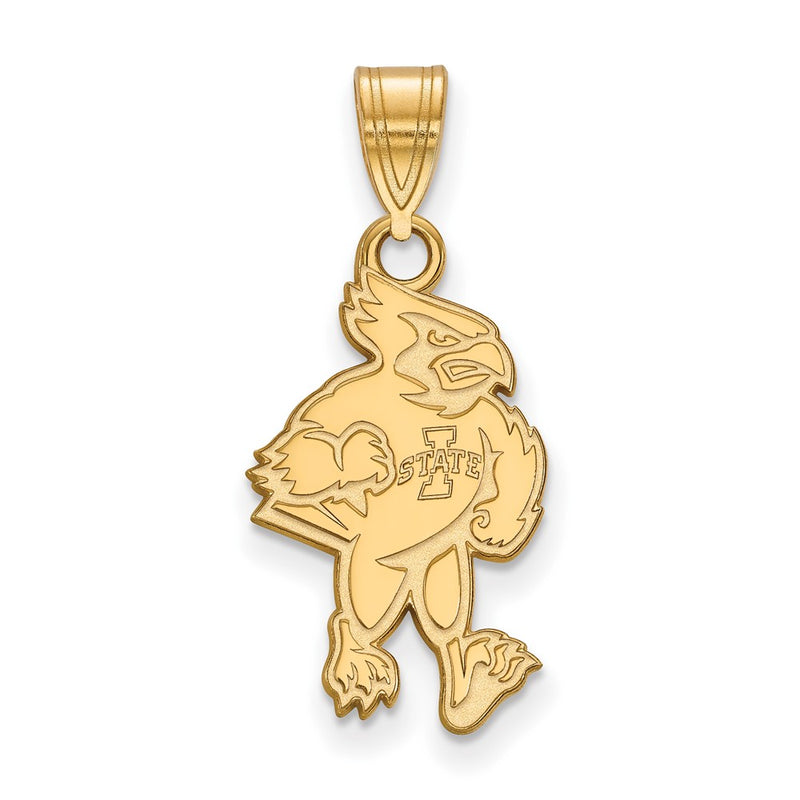 14K Yellow Gold Logoart Iowa State University Cardinal Large Pendant