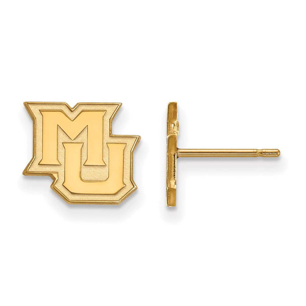 14K Yellow Gold Logoart Marquette University M U Extra Small Post Earrings