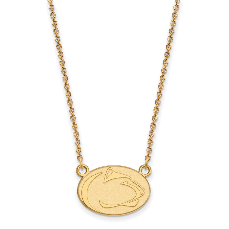 Gold Plated Sterling Silver Logoart Penn State University Lion Small Pendant 18 Inch Necklace