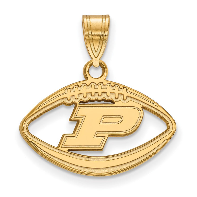 Gold Plated Sterling Silver Logoart Purdue University Letter P Football Pendant