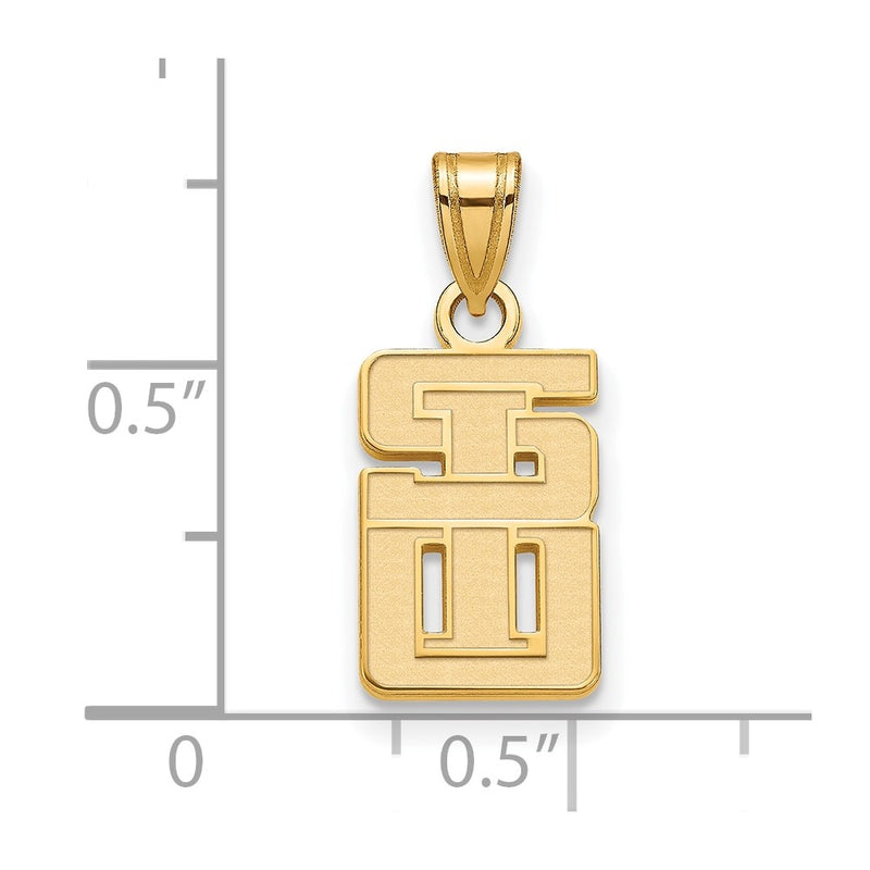 Gold Plated Sterling Silver Gp Logoart Southern Illinois University Small Pendant