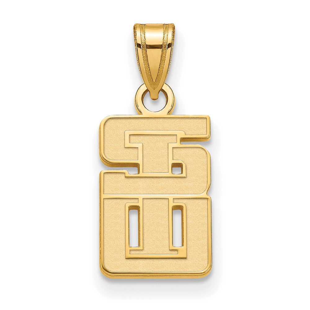 Gold Plated Sterling Silver Gp Logoart Southern Illinois University Small Pendant