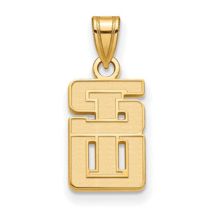 Gold Plated Sterling Silver Gp Logoart Southern Illinois University Small Pendant