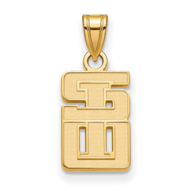 Gold Plated Sterling Silver Gp Logoart Southern Illinois University Small Pendant