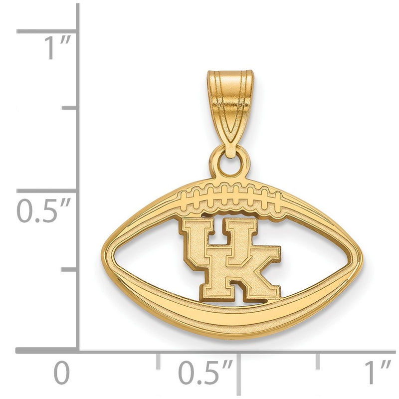 Gold Plated Sterling Silver Logoart University Of Kentucky U K Football Pendant