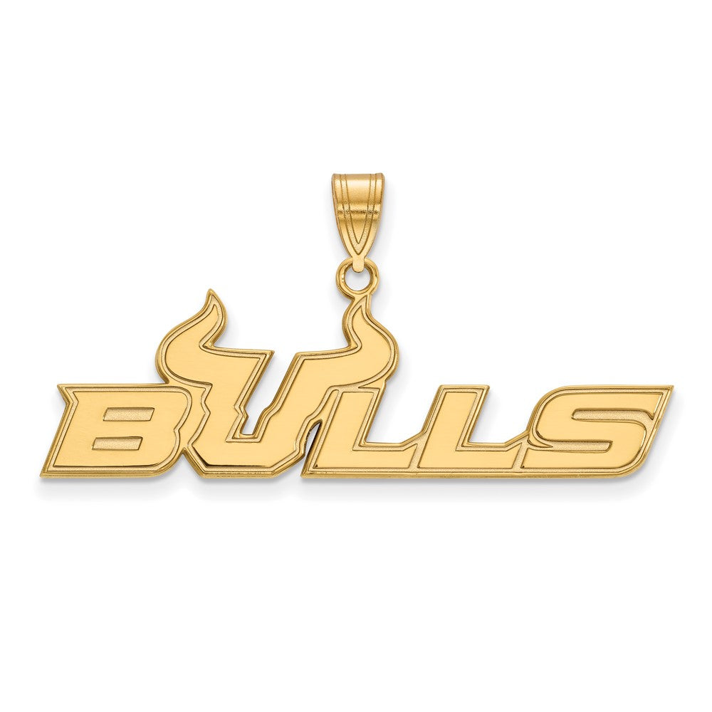 Gold Plated Sterling Silver Logoart University Of South Florida Bulls Large Pendant