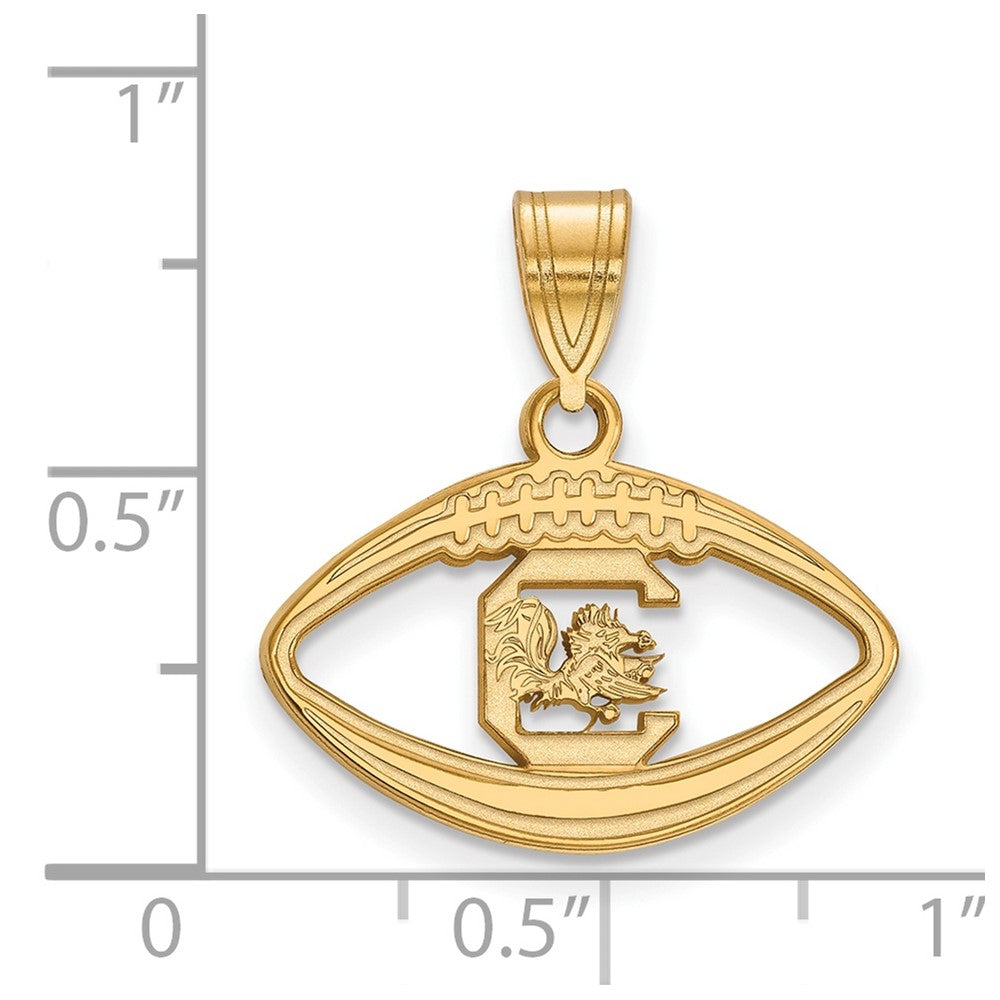Gold Plated Sterling Silver Logoart University Of South Carolina Football Pendant