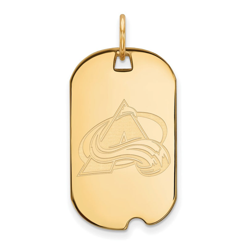 Gold Plated Sterling Silver Nhl Logoart Colorado Avalanche Small Dog Tag Pendant