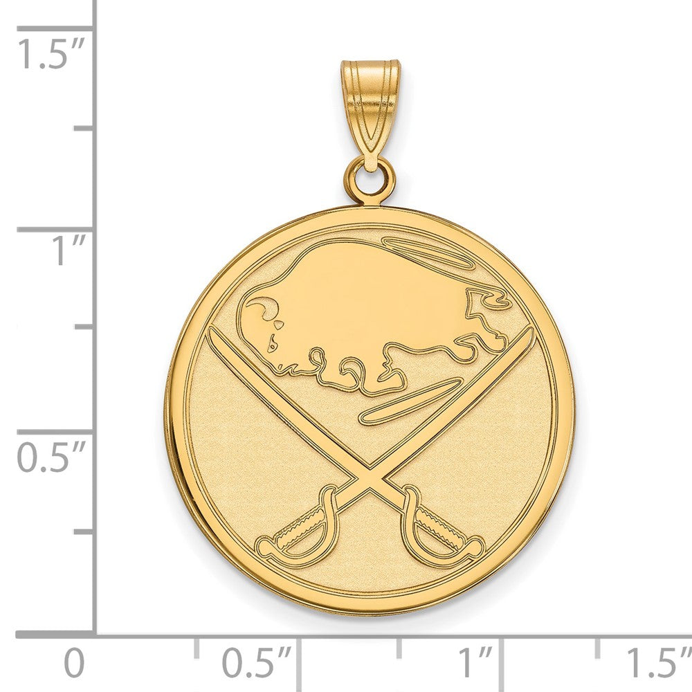 Gold Plated Sterling Silver Nhl Logoart Buffalo Sabres Extra Large Pendant