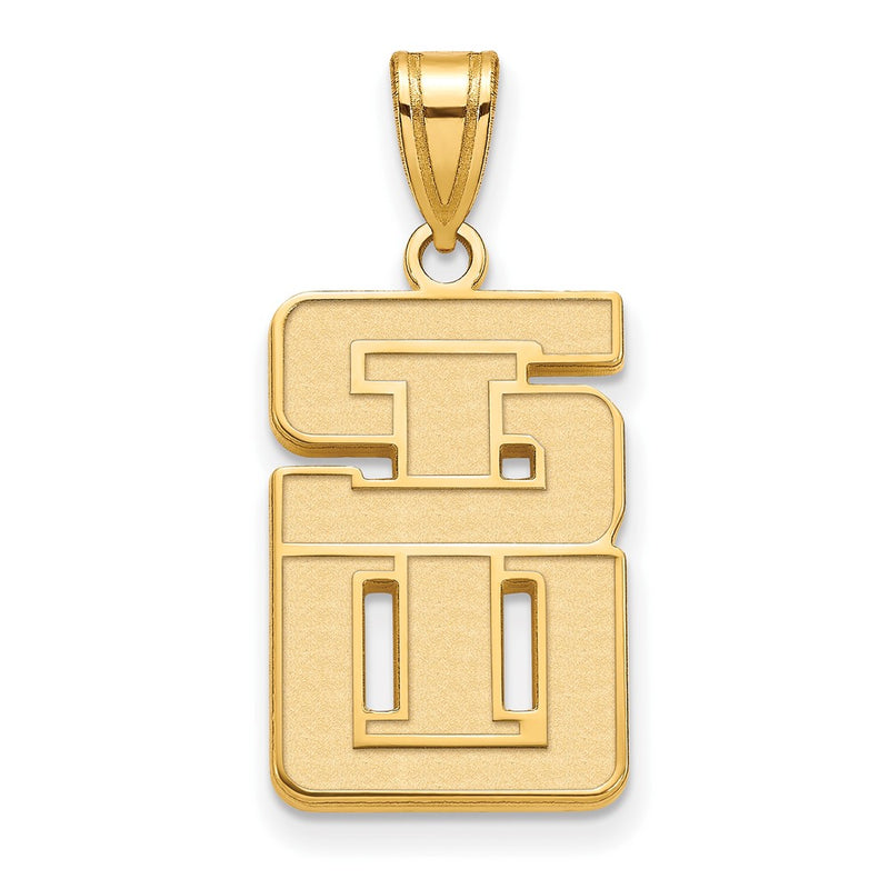 Gold Plated Sterling Silver Gp Logoart Southern Illinois University Large Pendant