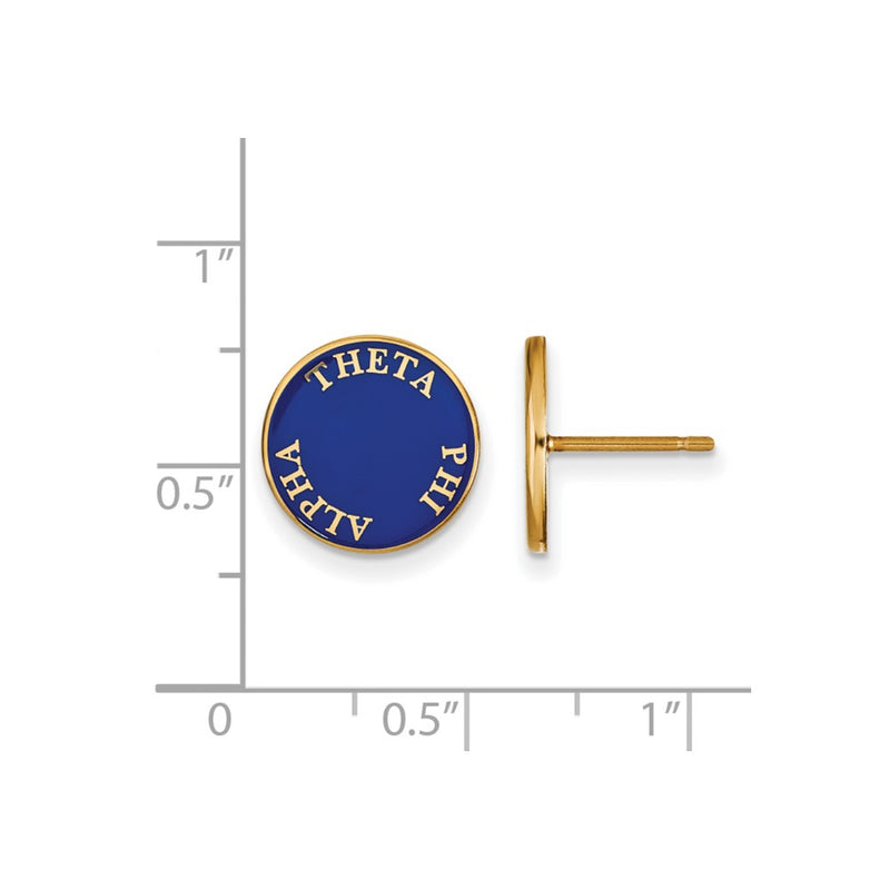 Gold Plated Sterling Silver Logoart Theta Phi Alpha Sorority Text Color Enamel Post Earrings
