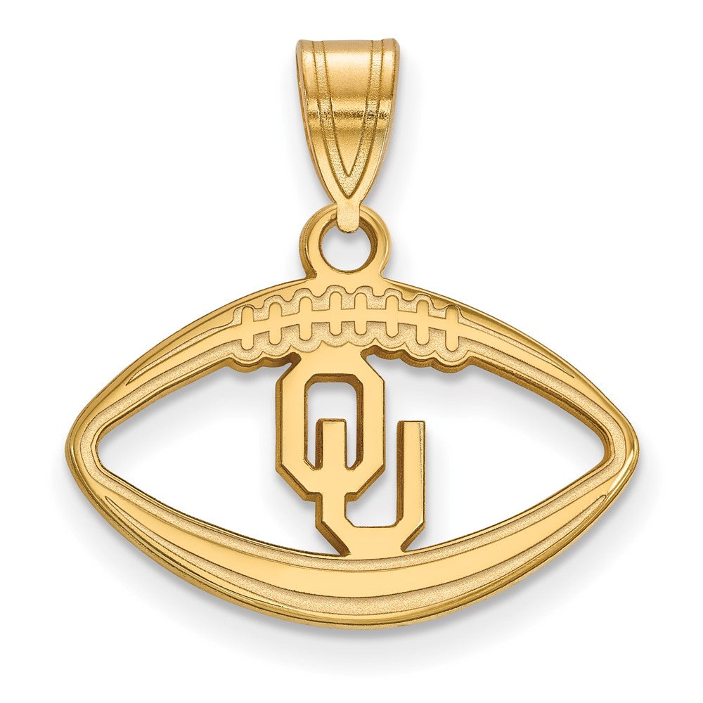 Gold Plated Sterling Silver Logoart University Of Oklahoma O U Football Pendant