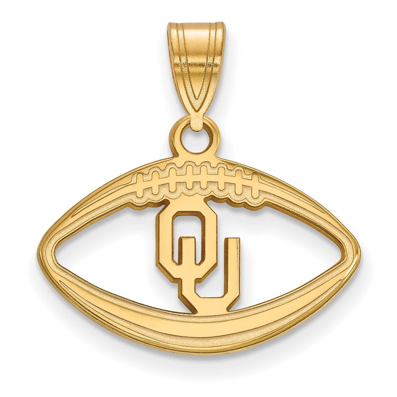 Gold Plated Sterling Silver Logoart University Of Oklahoma O U Football Pendant