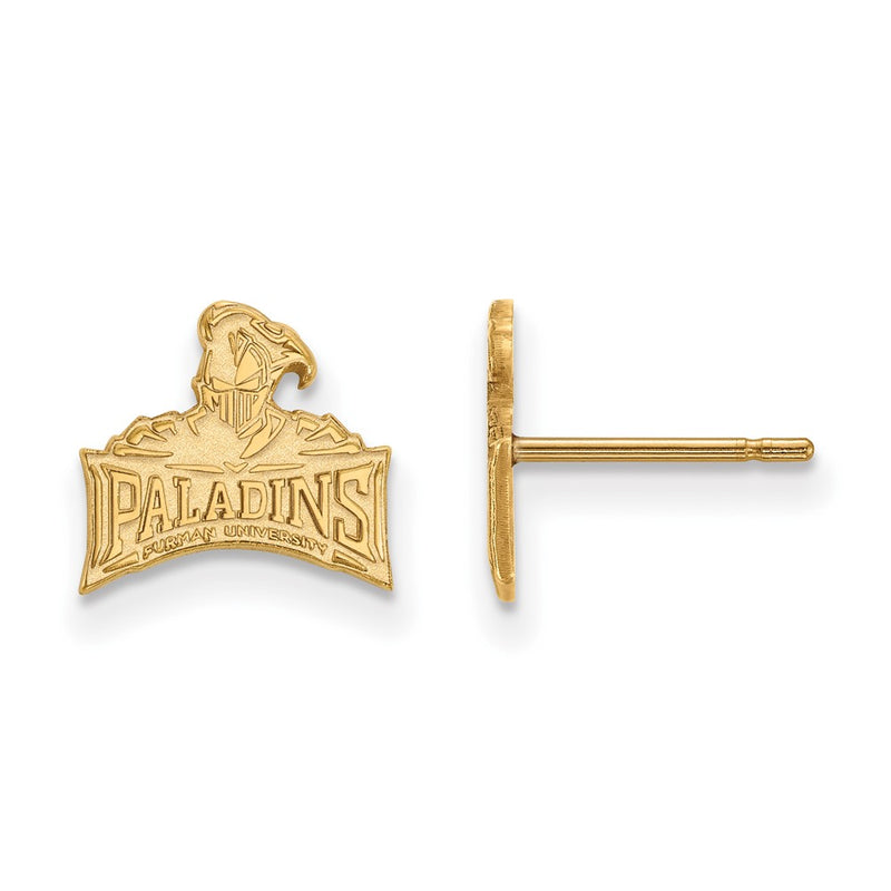 Gold Plated Sterling Silver Logoart Furman University Paladins Extra Small Post Earrings