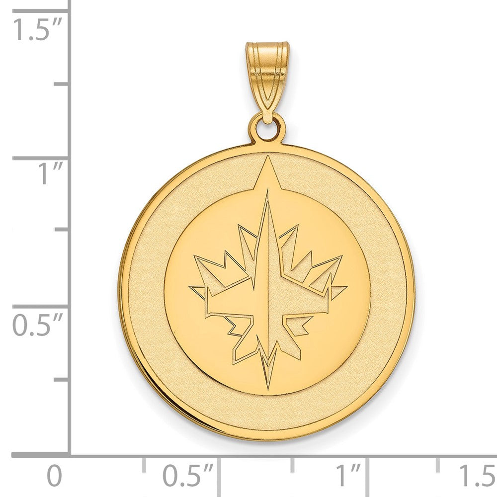 Gold Plated Sterling Silver Nhl Logoart Winnipeg Jets Extra Large Pendant