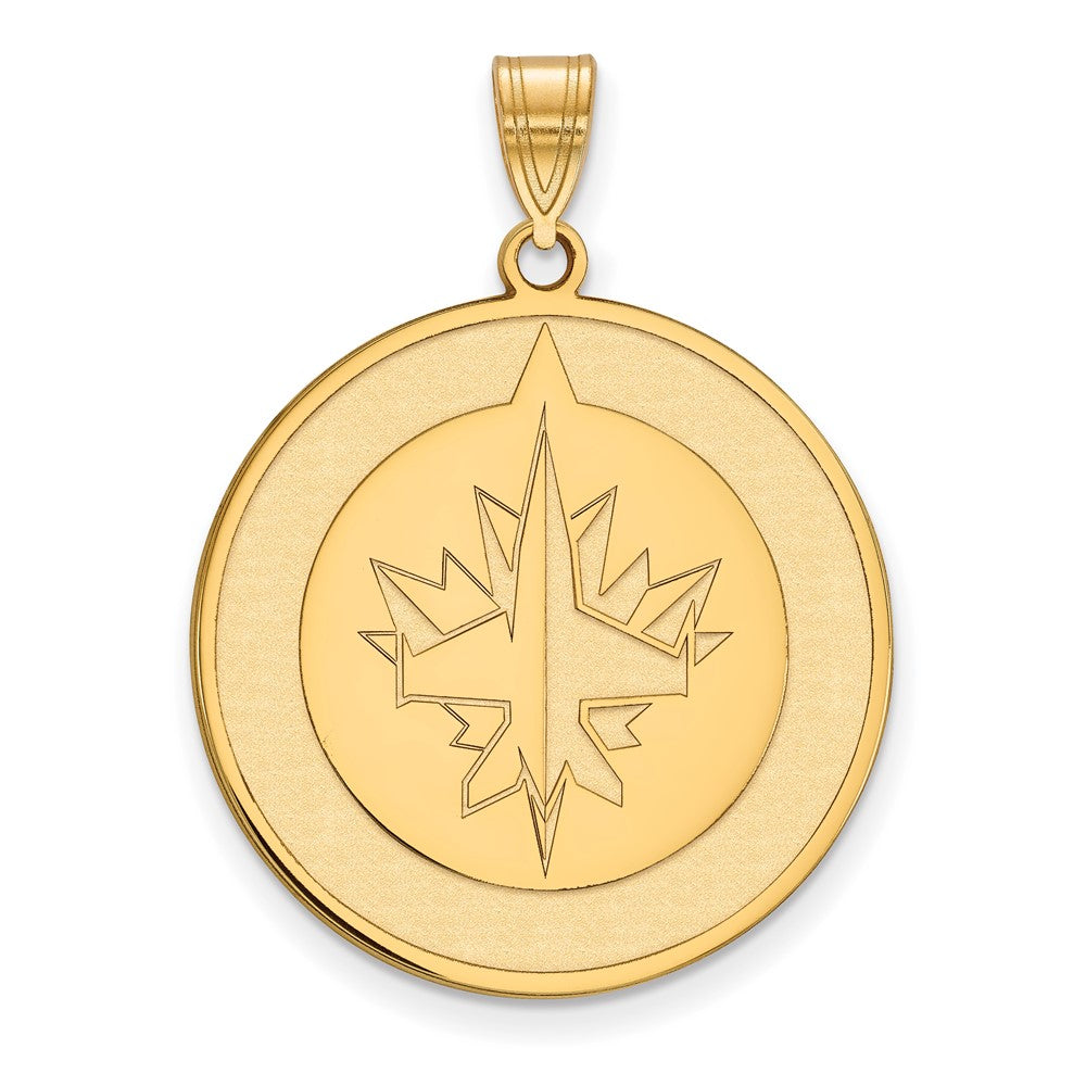 Gold Plated Sterling Silver Nhl Logoart Winnipeg Jets Extra Large Pendant