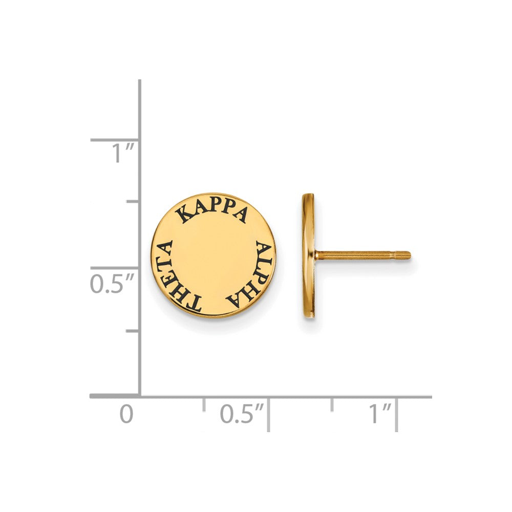 Gold Plated Sterling Silver Logoart Kappa Alpha Theta Sorority Text Color Enamel Post Earrings
