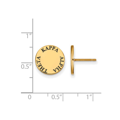 Gold Plated Sterling Silver Logoart Kappa Alpha Theta Sorority Text Color Enamel Post Earrings