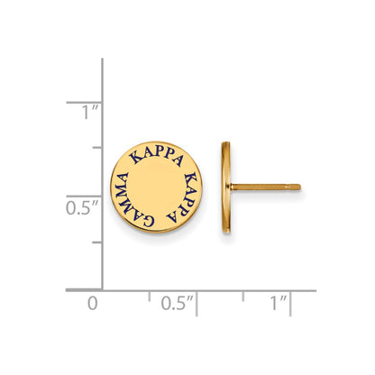 Gold Plated Sterling Silver Logoart Kappa Gamma Sorority Text Color Enamel Post Earrings