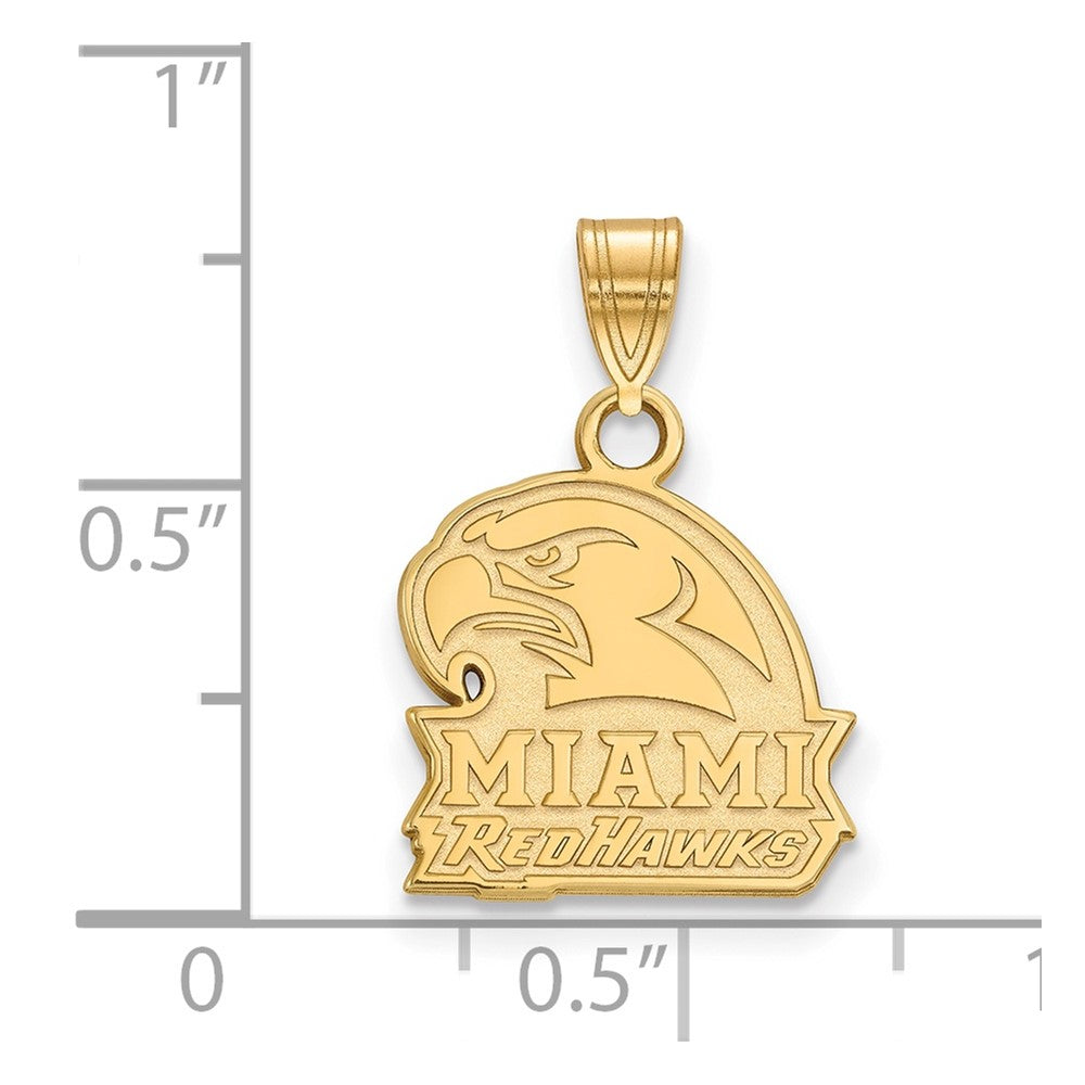 14K Yellow Gold Logoart Miami University Ohio Redhawks Small Pendant