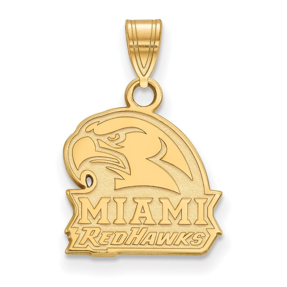 Gold Plated Sterling Silver Logoart Miami University Ohio Redhawks Small Pendant