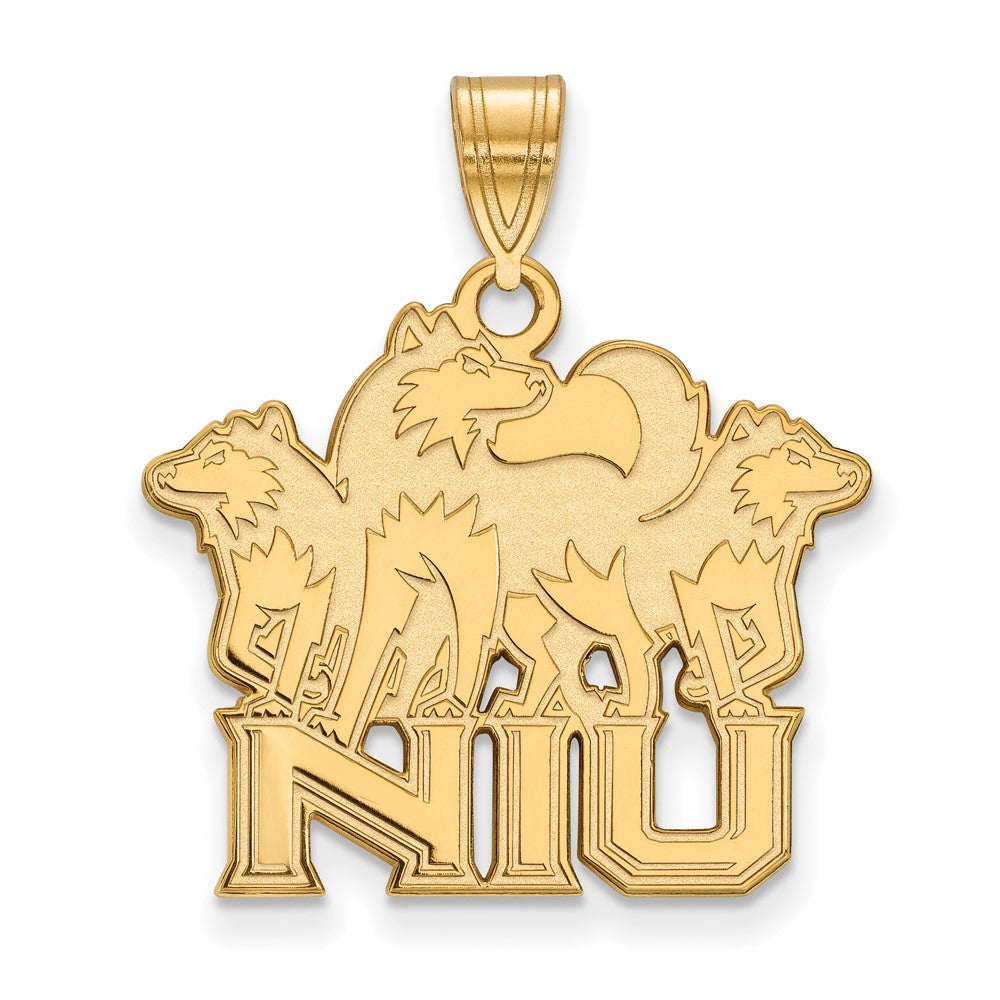 10K Yellow Gold Logoart Northern Illinois University N I U With Huskies Large Pendant