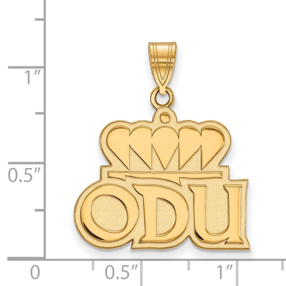 14K Yellow Gold Logoart Old Dominion University O D U Large Pendant