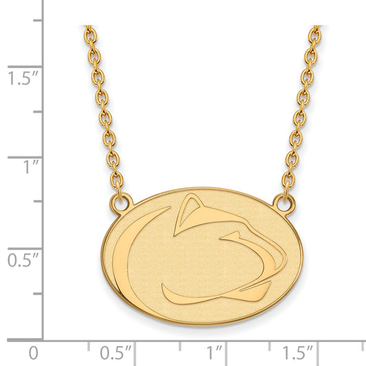 10K Yellow Gold Logoart Penn State University Lion Large Pendant 18 Inch Necklace