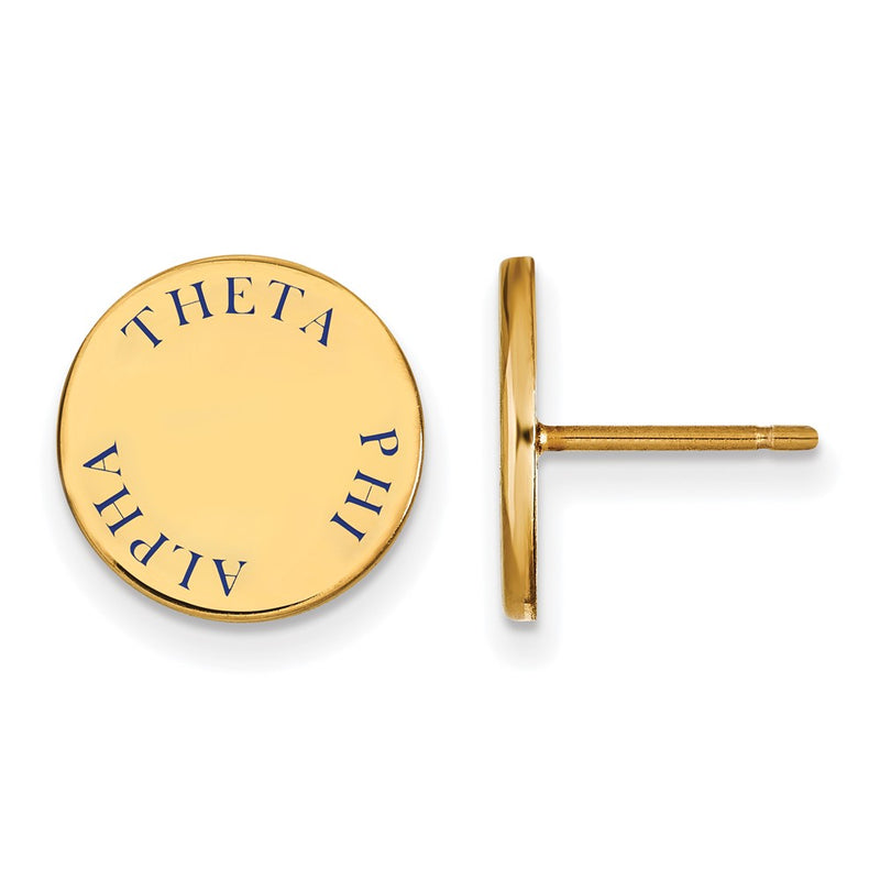 Gold Plated Sterling Silver Logoart Theta Phi Alpha Sorority Text Color Enamel Post Earrings