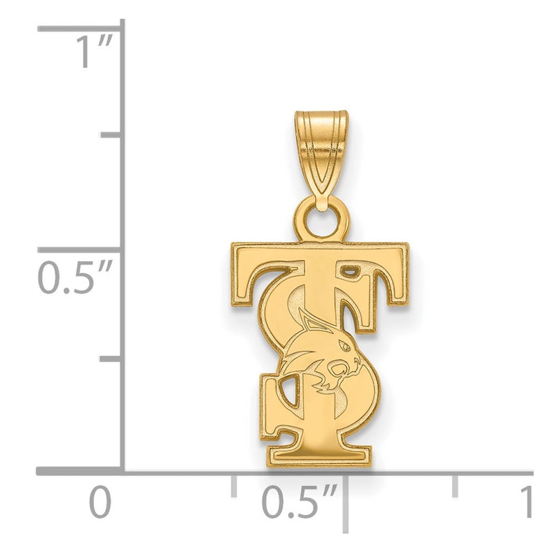 Gold Plated Sterling Silver Logoart Texas State University T S Small Pendant