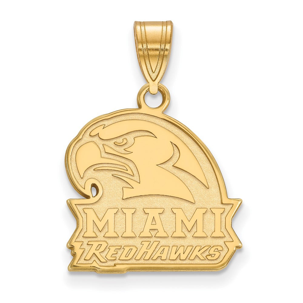 14K Yellow Gold Logoart Miami University Ohio Redhawks Medium Pendant