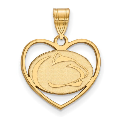 Gold Plated Sterling Silver Logoart Penn State University Lion Heart Pendant