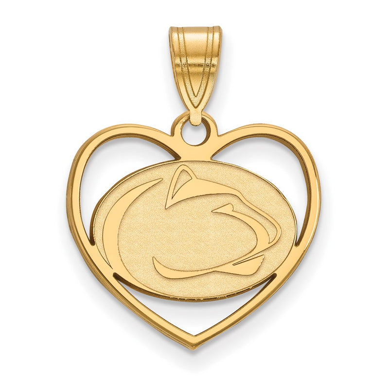 Gold Plated Sterling Silver Logoart Penn State University Lion Heart Pendant